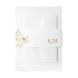 Bandeau De Faire-part Gold Dust & Outlines Mariage Wht/Gld ID835