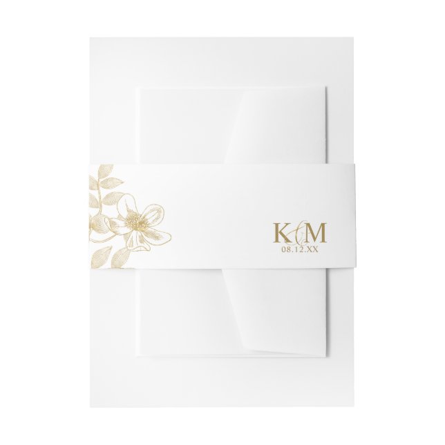 Bandeau De Faire-part Gold Dust & Outlines Mariage Wht/Gld ID835 (Devant example)