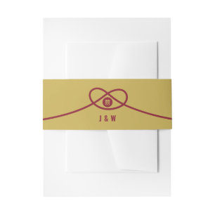 Bandeau De Faire-part Gold Knot Union Double Bonheur Mariage chinois