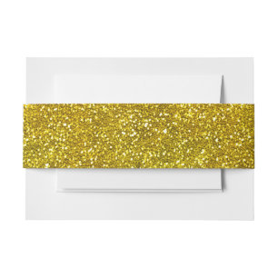 Bandeau De Faire-part Gold Parties scintillant Motif Belly Band
