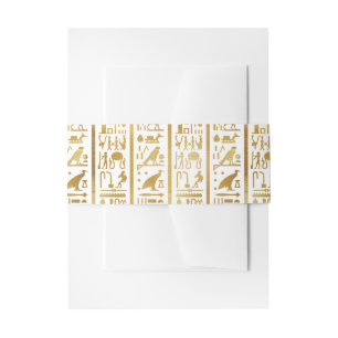 Bandeau De Faire-part Gold & White Egypt Glam Modern Chic Party