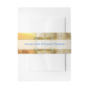 Bandeau De Faire-part Golden Royal Peacock Temple Dreams