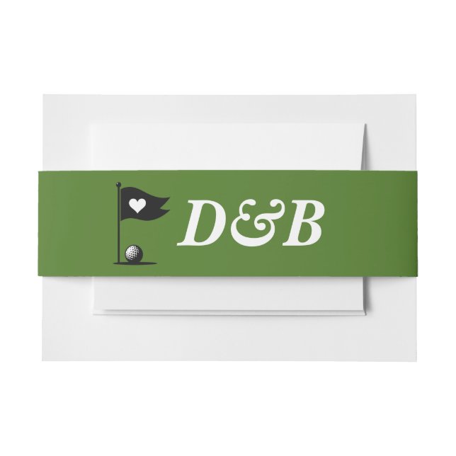 Bandeau De Faire-part Golf Couple Mariage (Devant Example)