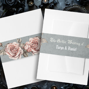 Bandeau De Faire-part Gothique Bat Faire-part de mariage Belly Band