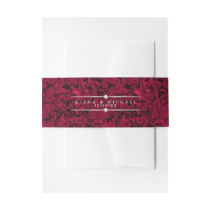 Bandeau De Faire-part Gothique Paisley Mariage Bourgogne ID866