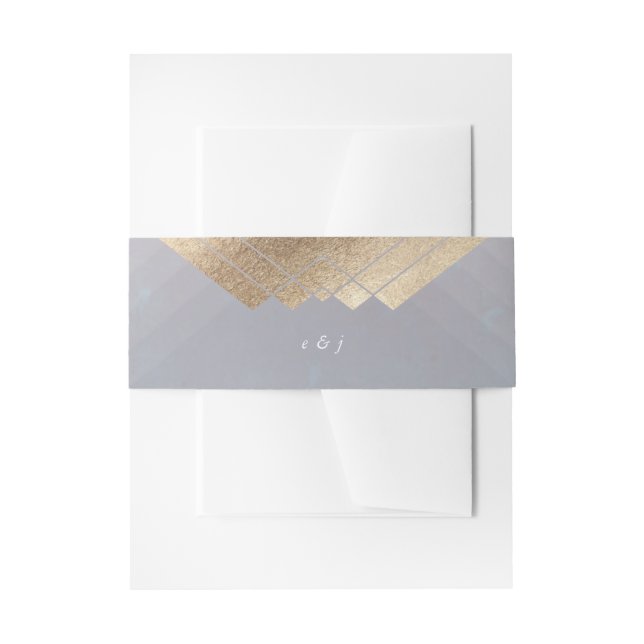 Bandeau De Faire-part Graisse géométrique Gris Gold Gatsby Mariage (Devant example)