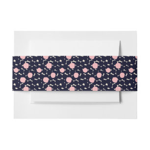 Bandeau De Faire-part Grand motif de point bleu et rose