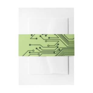 Bandeau De Faire-part Green Computer Circuit Board Mitzvah Invitation