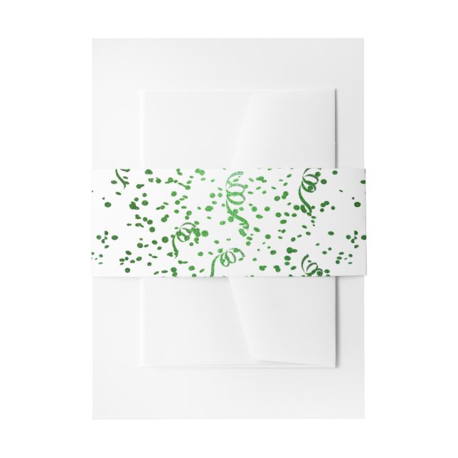 Bandeau De Faire-part Green Confetti Anniversaire Mariage Belly Band (Devant example)