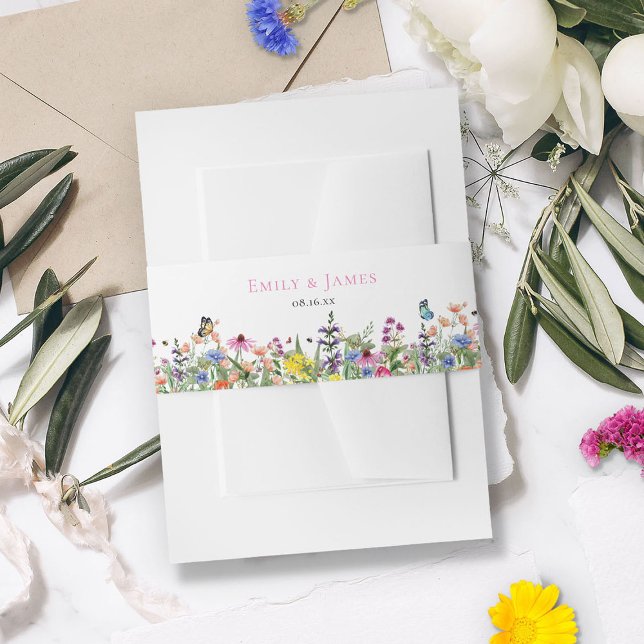 Bandeau De Faire-part Groupe de Faire-part de mariage fleurs sauvages (Créateur téléchargé)