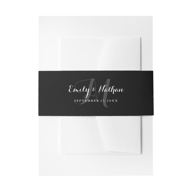 Bandeau De Faire-part Groupe de ventre Mariage noir et blanc moderne (Devant example)