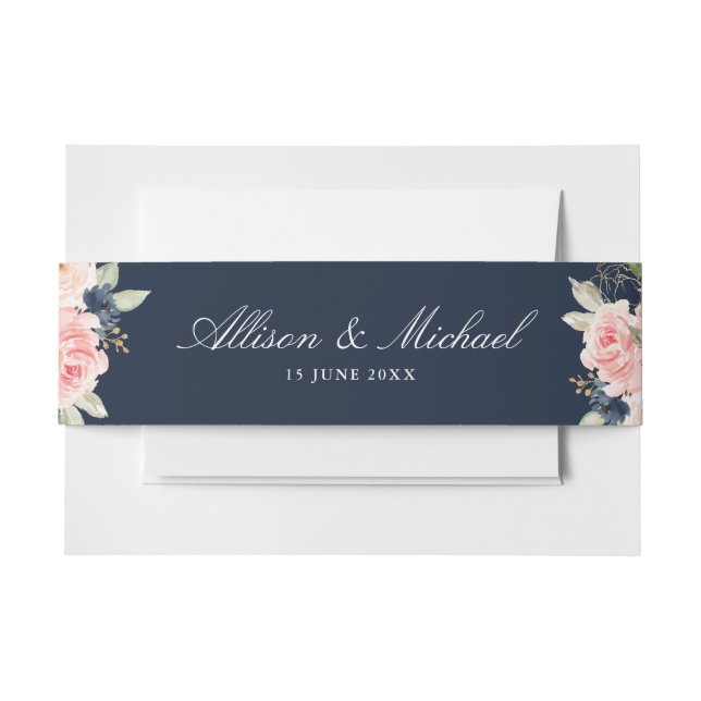 Bandeau De Faire-part Groupe floral et marine moderne (Devant Example)