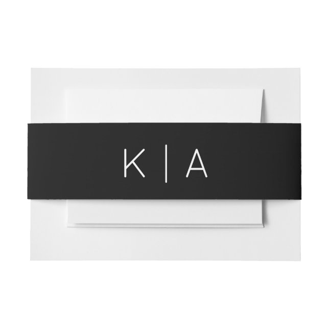 Bandeau De Faire-part Groupe ventre Faire-part de mariage Monogramme mod (Devant Example)