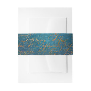 Bandeau De Faire-part Grunge Copper Patina et Turquoise Verdigris
