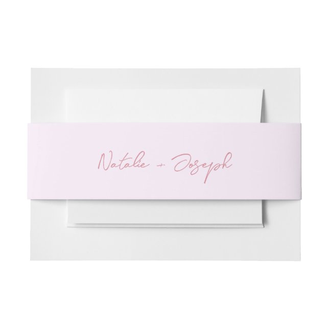 Bandeau De Faire-part  Hand Written Pink Retro Calligraphy Boho Wedding (Devant Example)