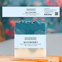 Handmade Soap Belly Band Blue Product Label Wrap