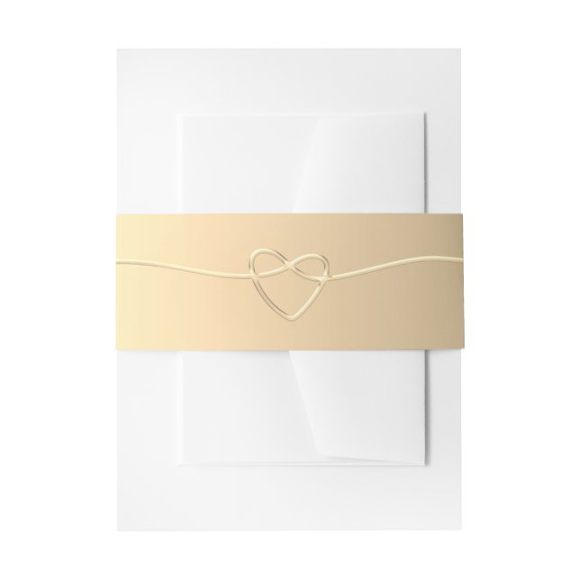 Bandeau De Faire-part Heart Gold Faire-part de mariage Belly Band (Devant example)