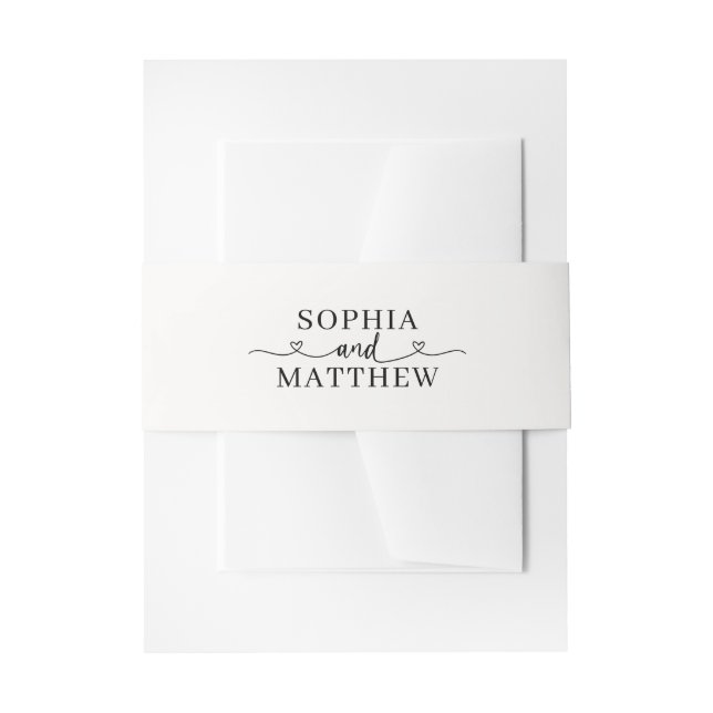 Bandeau De Faire-part Heart Minimalist Monogram Script (Devant example)