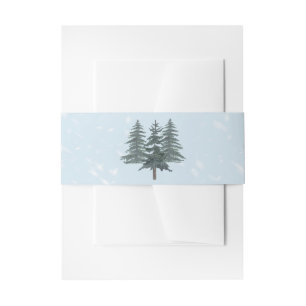 Bandeau De Faire-part Hiver À feuillage persistant Pine Trees Mariage