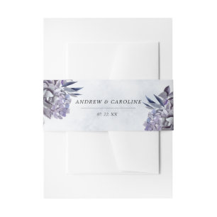 Bandeau De Faire-part Hivernal Hydrangea Floral Mariage Belly Band