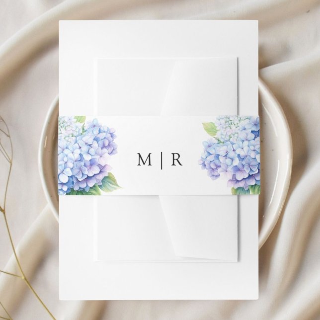 Bandeau De Faire-part Hydrangea Dusty Blue Floral Mariage (Créateur téléchargé)