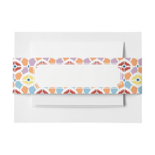 Bandeau De Faire-part Ikat coloré de diamants géométrique