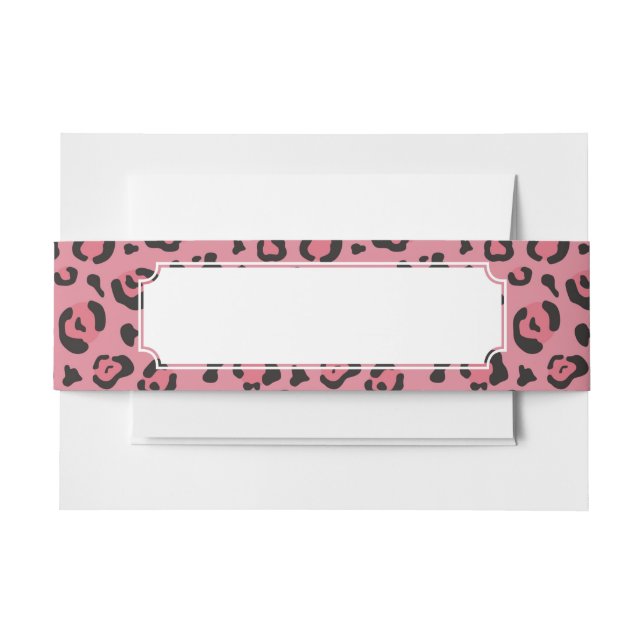 Bandeau De Faire-part Illustration d'animal de rose de léopard (Devant Example)