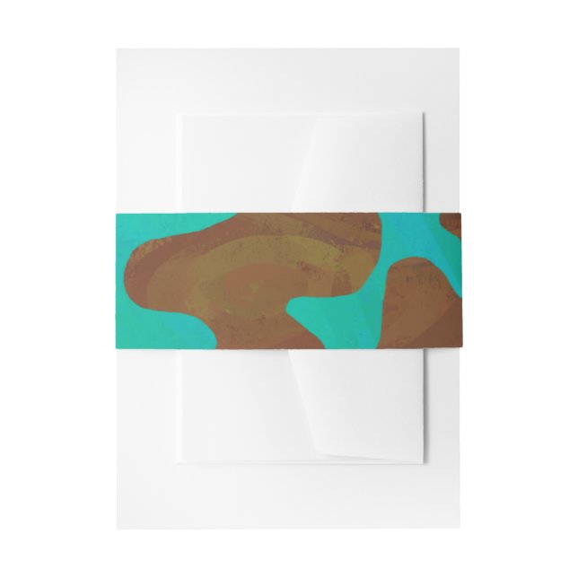 Bandeau De Faire-part Impression Brown et Turquoise de vache (Devant example)