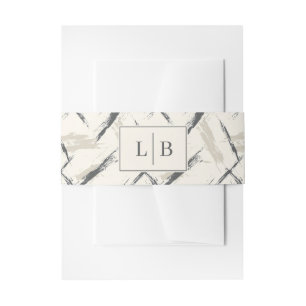 Bandeau De Faire-part Initiales Abstraites Beige Sophistiqué