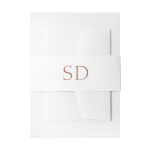 Bandeau De Faire-part Initiales de couple blanc solide et Mariage de dat