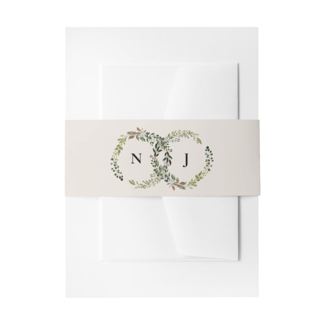 Bandeau De Faire-part Initiales de courre florale rustique mariage (Devant example)