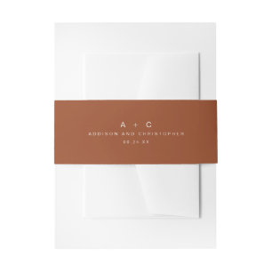 Bandeau De Faire-part Initiales de crème en terre cuite simple Mariage M