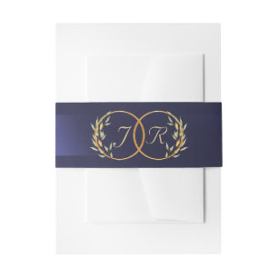 Bandeau De Faire-part Initiales de monogramme - Bleu