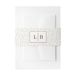 Bandeau De Faire-part Initiales élégantes à points noirs
