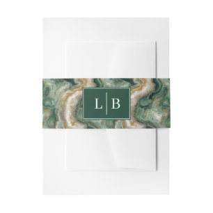 Bandeau De Faire-part Initiales en marbre vert serein