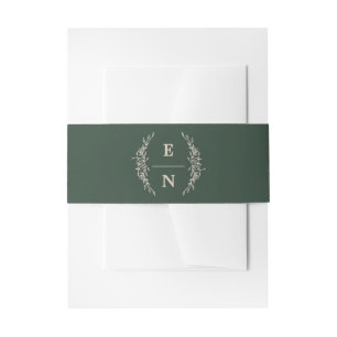 Bandeau De Faire-part Initiales florales empilées Monogramme Mariage