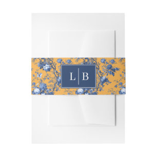 Bandeau De Faire-part Initiales Florales Orange Vibrant