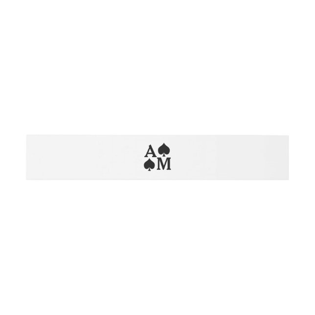 Bandeau De Faire-part Initiales mariages Black Spades Belly Band (Plat)