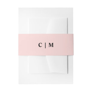Bandeau De Faire-part Initiales minimalistes de Mariage assez rose