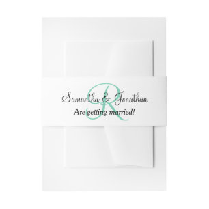 Bandeau De Faire-part Initiales Monogramme Vert Givre Mariage