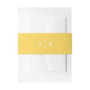 Bandeau De Faire-part Initiales monogrammes simples bande ventre jaune v