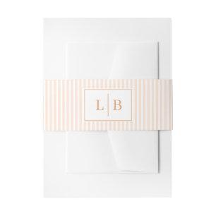 Bandeau De Faire-part Initiales Pêche Élégante
