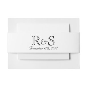 Bandeau De Faire-part Initiales personnalisées et bande bleue de ventre