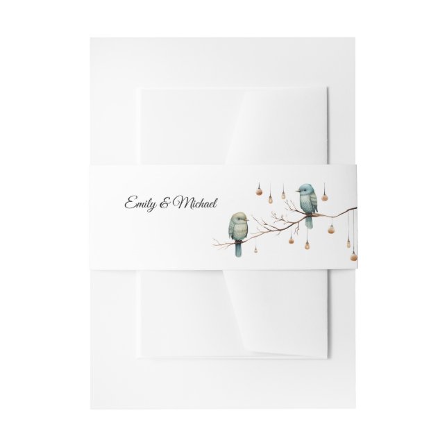 Bandeau De Faire-part Inséparables rustiques de bois Mariage romantique (Devant example)