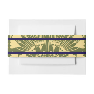 Bandeau De Faire-part Invitation Botanique Vert Or Art Nouveau