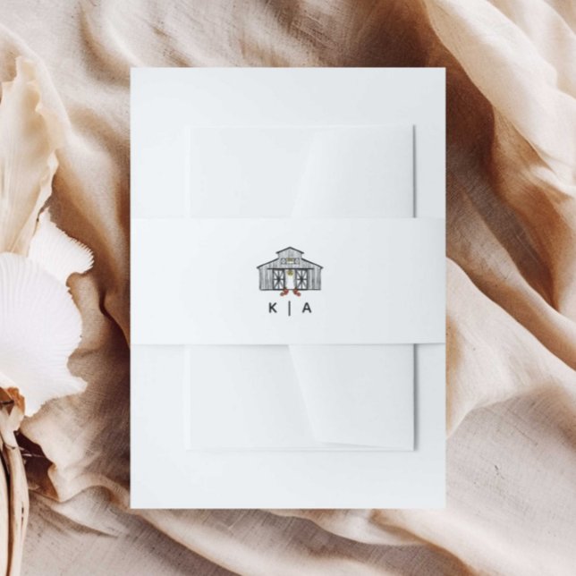 Bandeau De Faire-part Invitation de grange à monogramme ceinture ventral (Créateur téléchargé)