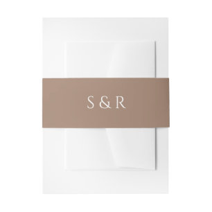 Bandeau De Faire-part Invitation élégante avec monogramme en moka