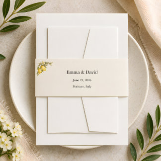 Bandeau De Faire-part Invitation Luxueuse au Citron d'Amalfi