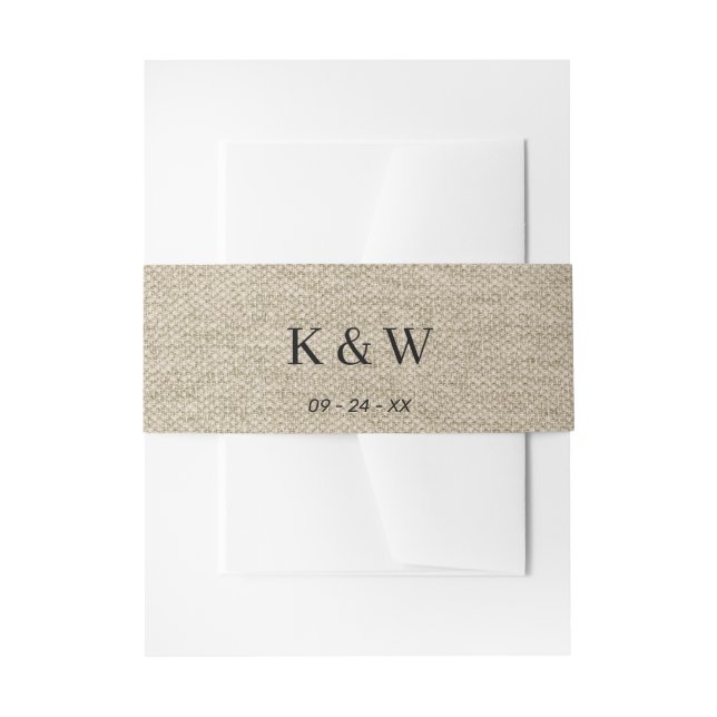 Bandeau De Faire-part Invitation Monogramme de style Kraft moderne (Devant example)