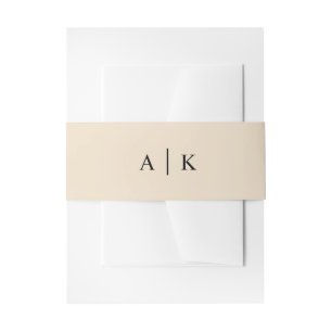 Bandeau De Faire-part Invitation Monogramme Neutre Simple Crème Invitati